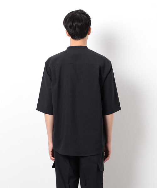 COMME CA ISM（コムサイズム）の「【セットアップ対応】リネンライク ポリエステル バンドカラー ５分袖シャツ（シャツ/ブラウス・メンズ・ベージュ/カーキ/ブラック・X-LARGE/LARGE/MEDIUM/SMALL）」の19枚目の写真