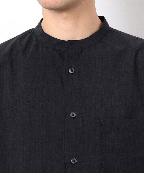 COMME CA ISM（コムサイズム）の「【セットアップ対応】リネンライク ポリエステル バンドカラー ５分袖シャツ（シャツ/ブラウス・メンズ・ベージュ/カーキ/ブラック・X-LARGE/LARGE/MEDIUM/SMALL）」の20枚目の写真