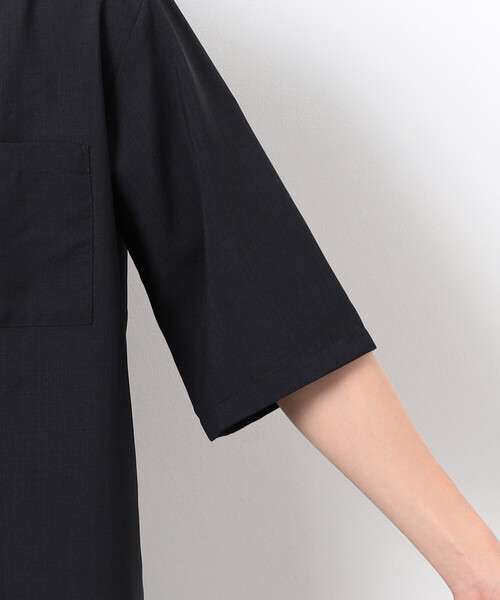 COMME CA ISM（コムサイズム）の「【セットアップ対応】リネンライク ポリエステル バンドカラー ５分袖シャツ（シャツ/ブラウス・メンズ・ベージュ/カーキ/ブラック・X-LARGE/LARGE/MEDIUM/SMALL）」の22枚目の写真