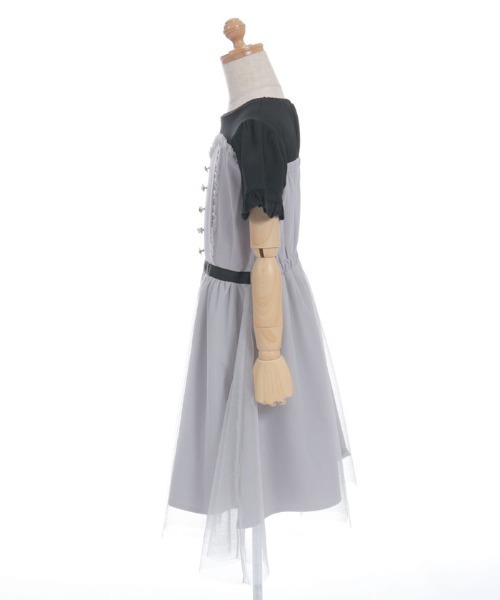 axes femme(アクシーズファム)の「リボンパーツチュールワンピース(ワンピース・キッズ・ラベンダー/グレー・MEDIUM/LARGE/X-LARGE)」の4枚目の写真