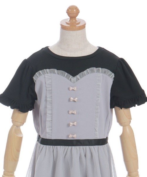 axes femme(アクシーズファム)の「リボンパーツチュールワンピース(ワンピース・キッズ・ラベンダー/グレー・MEDIUM/LARGE/X-LARGE)」の6枚目の写真
