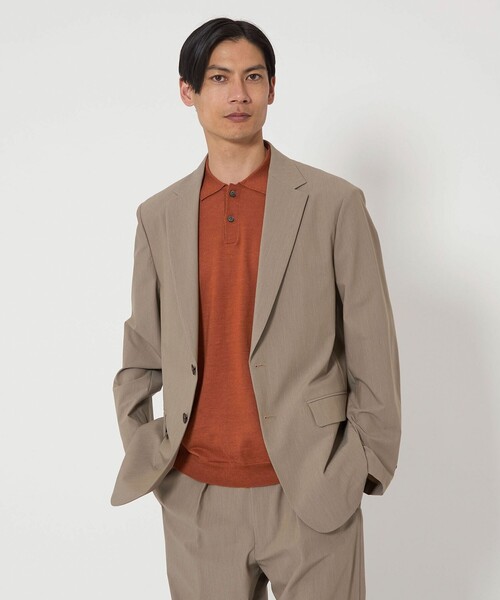 green label relaxing（グリーンレーベルリラクシング）の「ラミー ナイロン プレーティング ニットポロ ポロシャツ（ニット/セーター・メンズ・ブラック/オレンジ系その他/ライトグレー・S/M/L/XL）」の5枚目の写真