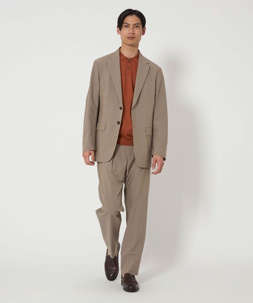 green label relaxing（グリーンレーベルリラクシング）の「ラミー ナイロン プレーティング ニットポロ ポロシャツ（ニット/セーター・メンズ・ブラック/オレンジ系その他/ライトグレー・S/M/L/XL）」の6枚目の写真