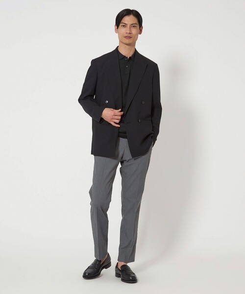 green label relaxing（グリーンレーベルリラクシング）の「ラミー ナイロン プレーティング ニットポロ ポロシャツ（ニット/セーター・メンズ・ブラック/オレンジ系その他/ライトグレー・S/M/L/XL）」の9枚目の写真