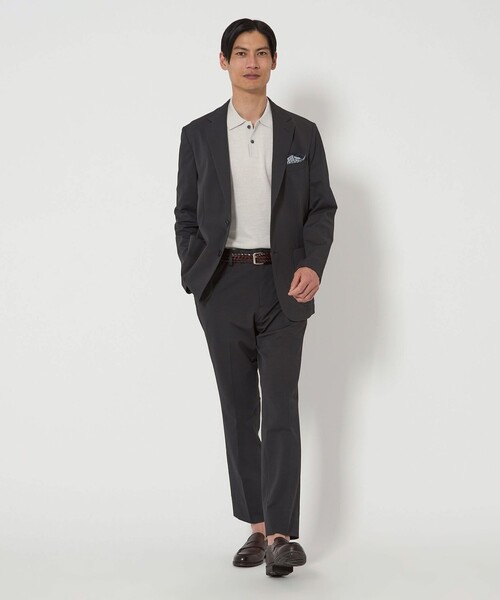 green label relaxing（グリーンレーベルリラクシング）の「ラミー ナイロン プレーティング ニットポロ ポロシャツ（ニット/セーター・メンズ・ブラック/オレンジ系その他/ライトグレー・S/M/L/XL）」の17枚目の写真