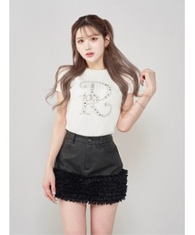 DRビジューリブニットトップス