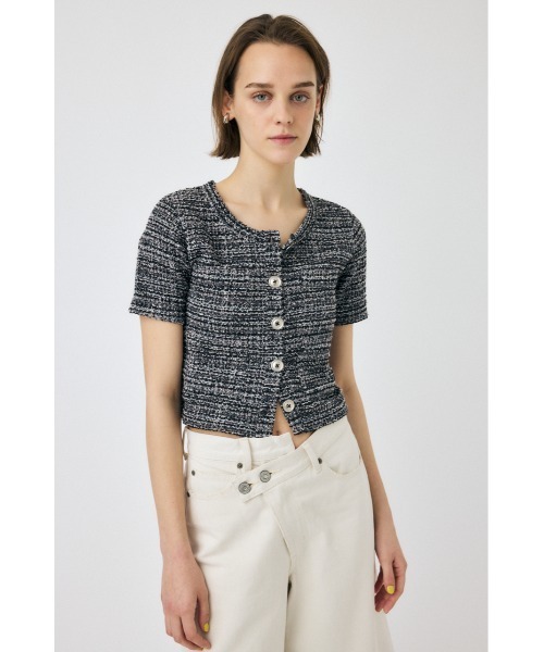 新品タグ付moussy カーディガン TWEED LIKE トップス TWEED LIKE トップス(カーディガン/ボレロ)|MOUSSY(マウジー