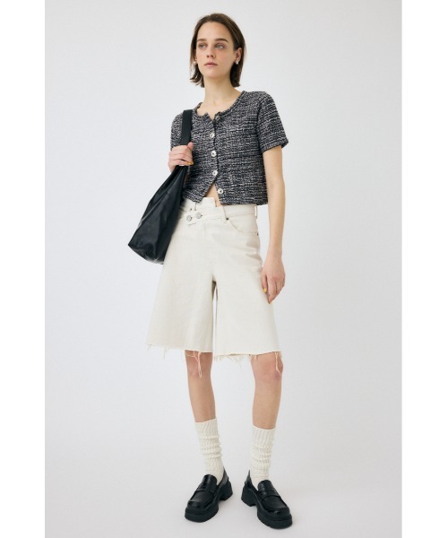 MOUSSY（マウジー）の「TWEED LIKE トップス（カーディガン/ボレロ・レディース・ブラック/グリーン/ブルー・FREE）」の11枚目の写真
