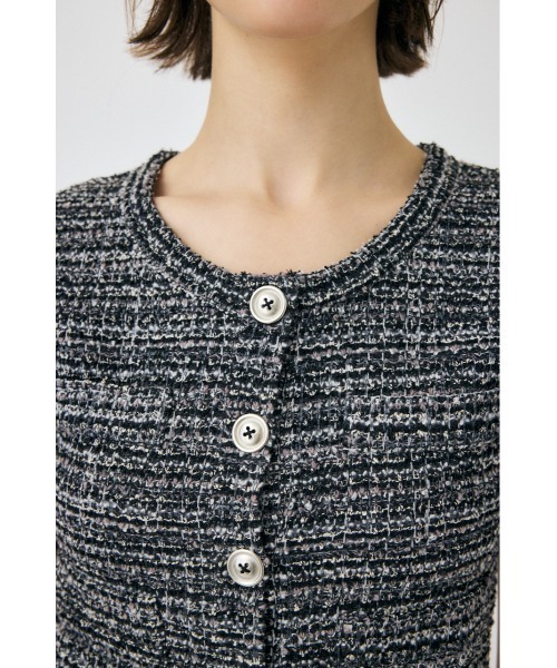 MOUSSY（マウジー）の「TWEED LIKE トップス（カーディガン/ボレロ・レディース・ブラック/グリーン/ブルー・FREE）」の18枚目の写真