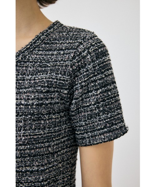 MOUSSY（マウジー）の「TWEED LIKE トップス（カーディガン/ボレロ・レディース・ブラック/グリーン/ブルー・FREE）」の20枚目の写真