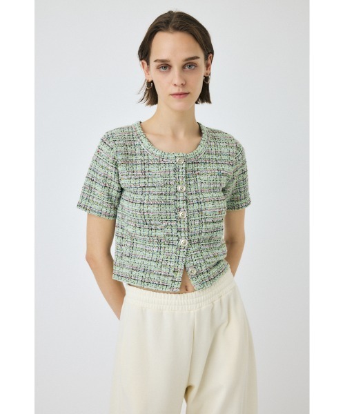 新品タグ付moussy カーディガン TWEED LIKE トップス TWEED LIKE トップス(カーディガン/ボレロ)|MOUSSY(マウジー