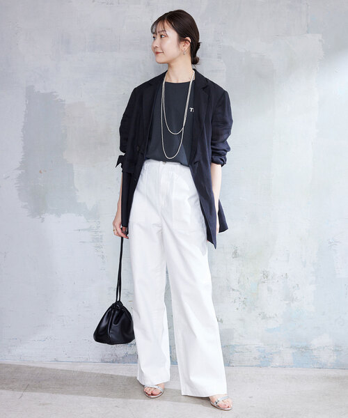 SLOBE IENA(スローブイエナ)の「《WEB限定/追加》Treize 13 Tシャツ(Tシャツ/カットソー・レディース・ベージュ/ネイビー/ホワイト・FREE)」の20枚目の写真