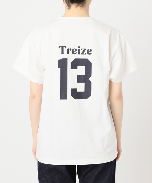 SLOBE IENA(スローブイエナ)の「《WEB限定/追加》Treize 13 Tシャツ(Tシャツ/カットソー・レディース・ベージュ/ネイビー/ホワイト・FREE)」の4枚目の写真