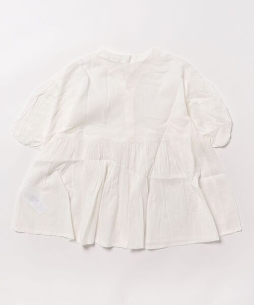 coca（coca）（コカ）の「キッズ 親子お揃い袖ボリュームティアードブラウス（シャツ/ブラウス・キッズ・ホワイト/ドット・150/140/130/120）」の3枚目の写真