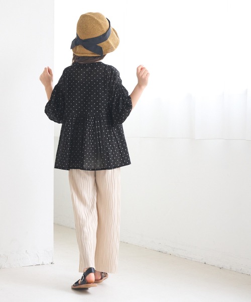 coca（coca）（コカ）の「キッズ 親子お揃い袖ボリュームティアードブラウス（シャツ/ブラウス・キッズ・ホワイト/ドット・150/140/130/120）」の12枚目の写真