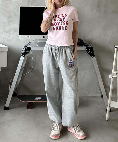 sedacle girl(セダクルガール)の「ラインストーン付きピチT(Tシャツ/カットソー・レディース・ピンク/レッド/オフホワイト/ブルー/ブラック/カモフラージュ/ドット/レオパード・SMALL/MEDIUM)」の11枚目の写真