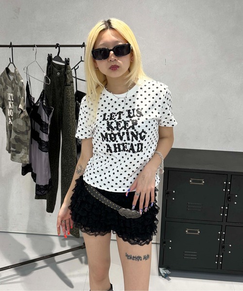 ラインストーン付きピチT（Tシャツ/カットソー）｜sedacle girl