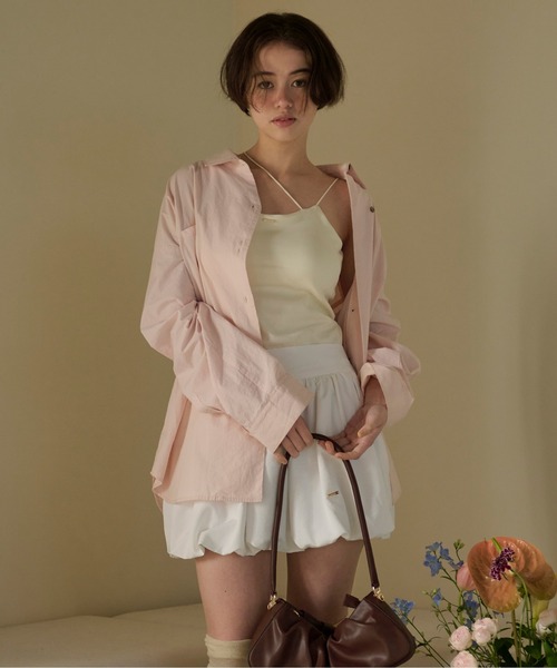 loin nuit（ロワンニュイ）の「asymmetry design camisole / アシンメトリーデザインキャミソール（キャミソール・レディース・ブラック/アイボリー/ピンク・FREE）」の17枚目の写真