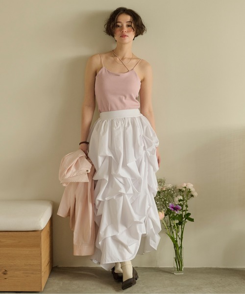 loin nuit（ロワンニュイ）の「asymmetry design camisole / アシンメトリーデザインキャミソール（キャミソール・レディース・ブラック/アイボリー/ピンク・FREE）」の13枚目の写真