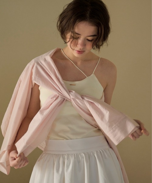 loin nuit（ロワンニュイ）の「asymmetry design camisole / アシンメトリーデザインキャミソール（キャミソール・レディース・ブラック/アイボリー/ピンク・FREE）」の4枚目の写真