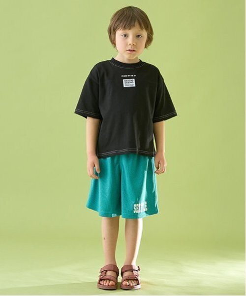 b・ROOM（ビールーム）の「【セットアップ可能】メッシュハーフパンツ【子供服】【キッズ】【男の子】【女の子】（その他パンツ・キッズ・ネイビー/グリーン系その他/パープル/シルバーグレー・150cm/130cm/140cm/120cm/110cm/100cm）」の14枚目の写真