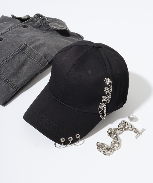 セール】バーベルピアス＆チェーンベースボールキャップ（キャップ