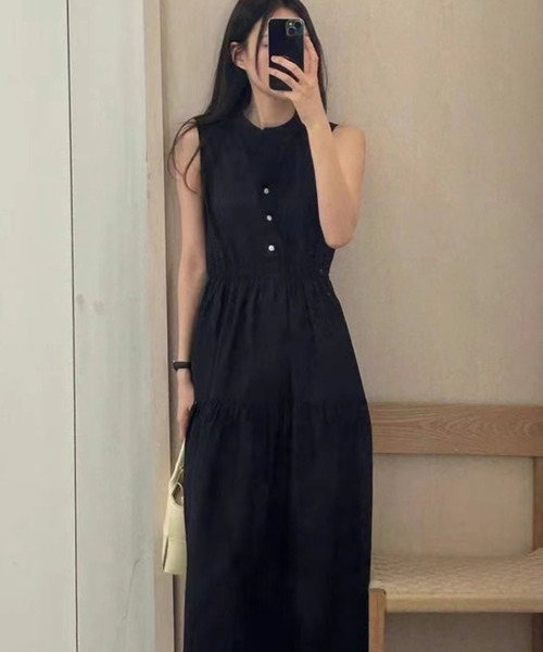 美品♡JLロゴ入りピンクノースリーブワンピース オリエンタル柄ノースリーブワンピース 49AV JUNKO SHIMADA