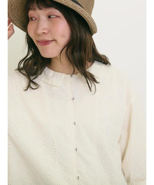 Samansa Mos2(サマンサ モスモス)の「オーバーレースちび襟ジャケット(ノーカラージャケット・レディース・グリーン/オフホワイト/チャコールグレー・F)」の11枚目の写真