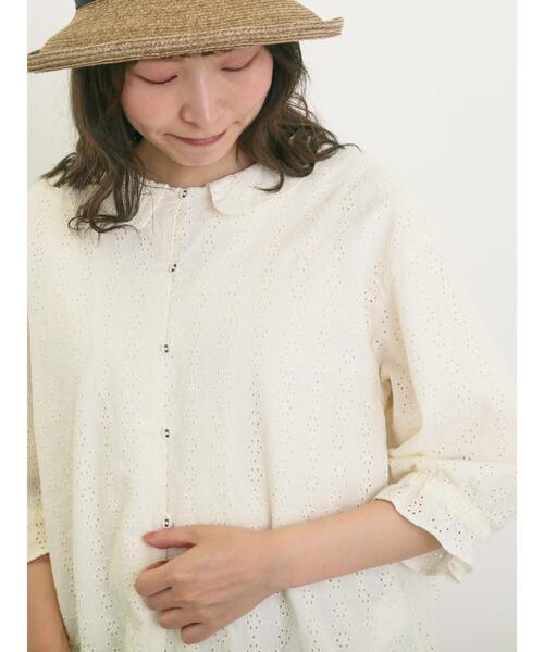 Samansa Mos2(サマンサ モスモス)の「オーバーレースちび襟ジャケット(ノーカラージャケット・レディース・グリーン/オフホワイト/チャコールグレー・F)」の12枚目の写真