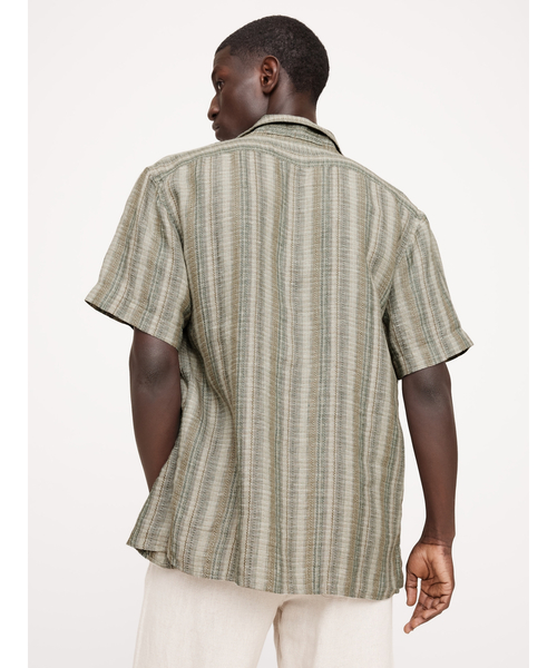 セール】スタンダードフィット テクスチャード リネンコットン