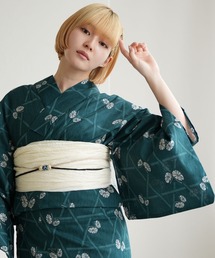 浴衣　グリーン　utatane utatane 浴衣 レディース セット 高級変わり織 浴衣3点セット