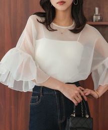 KOBE LETTUCE | シアーフリルスリーブブラウス(シャツ/ブラウス)