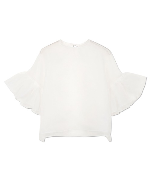 KOBE LETTUCE（コウベレタス）の「シアーフリルスリーブブラウス（シャツ/ブラウス・レディース・ブラック/ピンク/オフホワイト・M）」の6枚目の写真