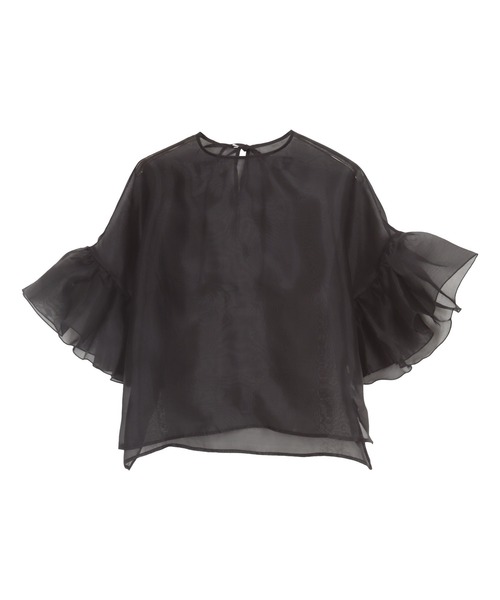 KOBE LETTUCE（コウベレタス）の「シアーフリルスリーブブラウス（シャツ/ブラウス・レディース・ブラック/ピンク/オフホワイト・M）」の5枚目の写真