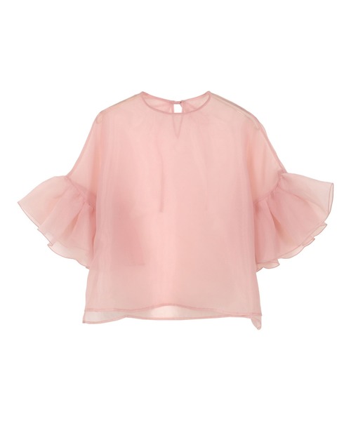 KOBE LETTUCE（コウベレタス）の「シアーフリルスリーブブラウス（シャツ/ブラウス・レディース・ブラック/ピンク/オフホワイト・M）」の4枚目の写真