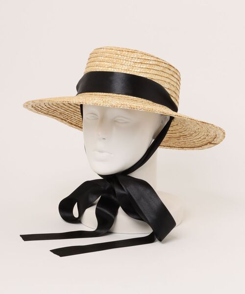 Doux archives(ドゥアルシーヴ)の「【BenelliMontacone】リボンストローハット(ハット・レディース・その他/ブラック・FREE)」の2枚目の写真