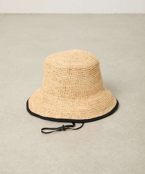PAPILLONNER（パピヨネ）の「M_ラフィアドロストバケット/WEB限定（ハット・レディース・ブラック/ベージュ・FREE）」の9枚目の写真