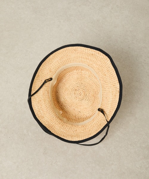 PAPILLONNER（パピヨネ）の「M_ラフィアドロストバケット/WEB限定（ハット・レディース・ブラック/ベージュ・FREE）」の5枚目の写真