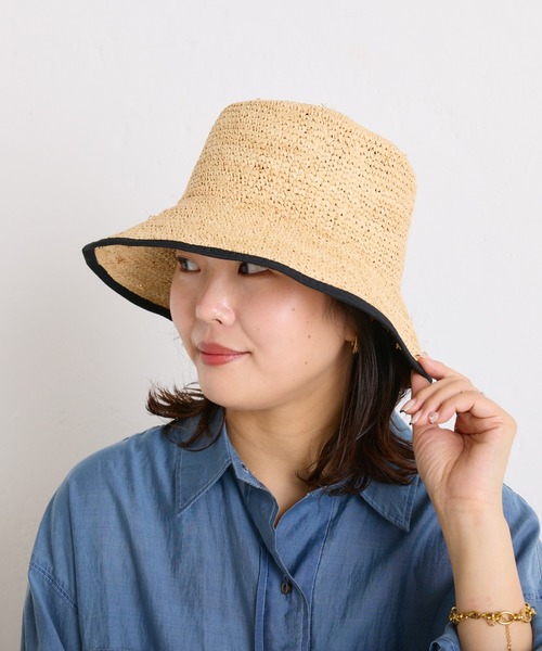 PAPILLONNER（パピヨネ）の「M_ラフィアドロストバケット/WEB限定（ハット・レディース・ブラック/ベージュ・FREE）」の13枚目の写真