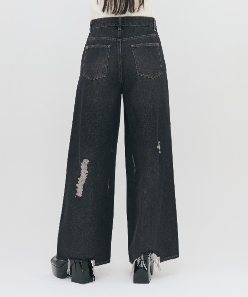 REDYAZEL（レディアゼル）の「ハードダメージデニムパンツ（デニムパンツ・レディース・サックスブルー/ブラック・MEDIUM/SMALL）」の6枚目の写真