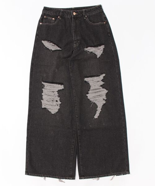 REDYAZEL（レディアゼル）の「ハードダメージデニムパンツ（デニムパンツ・レディース・サックスブルー/ブラック・MEDIUM/SMALL）」の21枚目の写真