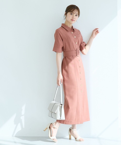 Andemiu（アンデミュウ）の「キンボタンIラインワンピース494095（ワンピース・レディース・ブラウン/テラコッタ/ナチュラル/ネイビー・FREE）」の21枚目の写真