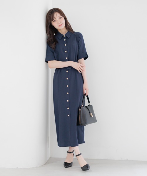 キンボタンIラインワンピース494095（ワンピース）｜Andemiu