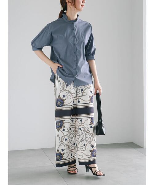 Te chichi(テチチ)の「【松井愛莉着用】スカーフプリントパンツ(セットアップ可)《2025summer catalog item》(その他パンツ・レディース・サックスブルー/ネイビー・F)」の7枚目の写真