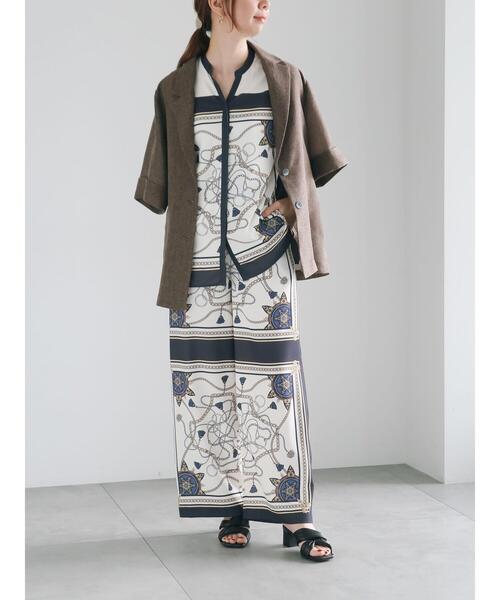 Te chichi(テチチ)の「【松井愛莉着用】スカーフプリントパンツ(セットアップ可)《2025summer catalog item》(その他パンツ・レディース・サックスブルー/ネイビー・F)」の6枚目の写真