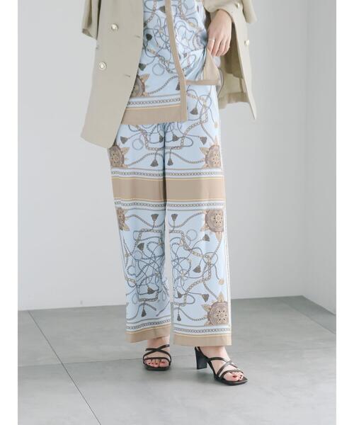 Te chichi(テチチ)の「【松井愛莉着用】スカーフプリントパンツ(セットアップ可)《2025summer catalog item》(その他パンツ・レディース・サックスブルー/ネイビー・F)」の18枚目の写真