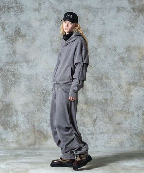 glamb（グラム）の「Distorted Riders Hoodie / ディストーテッドライダースフーディ（パーカー・メンズ・グレー/ブラック・S/M/L）」の12枚目の写真