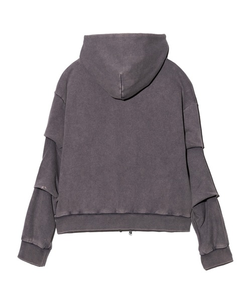 glamb（グラム）の「Distorted Riders Hoodie / ディストーテッドライダースフーディ（パーカー・メンズ・グレー/ブラック・S/M/L）」の5枚目の写真