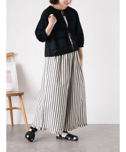 Samansa Mos2(サマンサ モスモス)の「【M/Lサイズ】綿麻裾フリルパンツ(その他パンツ・レディース・モカ/ベージュ/ブラック・L/M)」の21枚目の写真