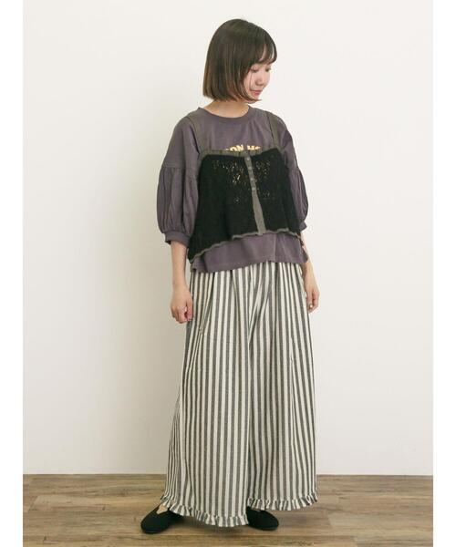 Samansa Mos2(サマンサ モスモス)の「【M/Lサイズ】綿麻裾フリルパンツ(その他パンツ・レディース・モカ/ベージュ/ブラック・L/M)」の16枚目の写真